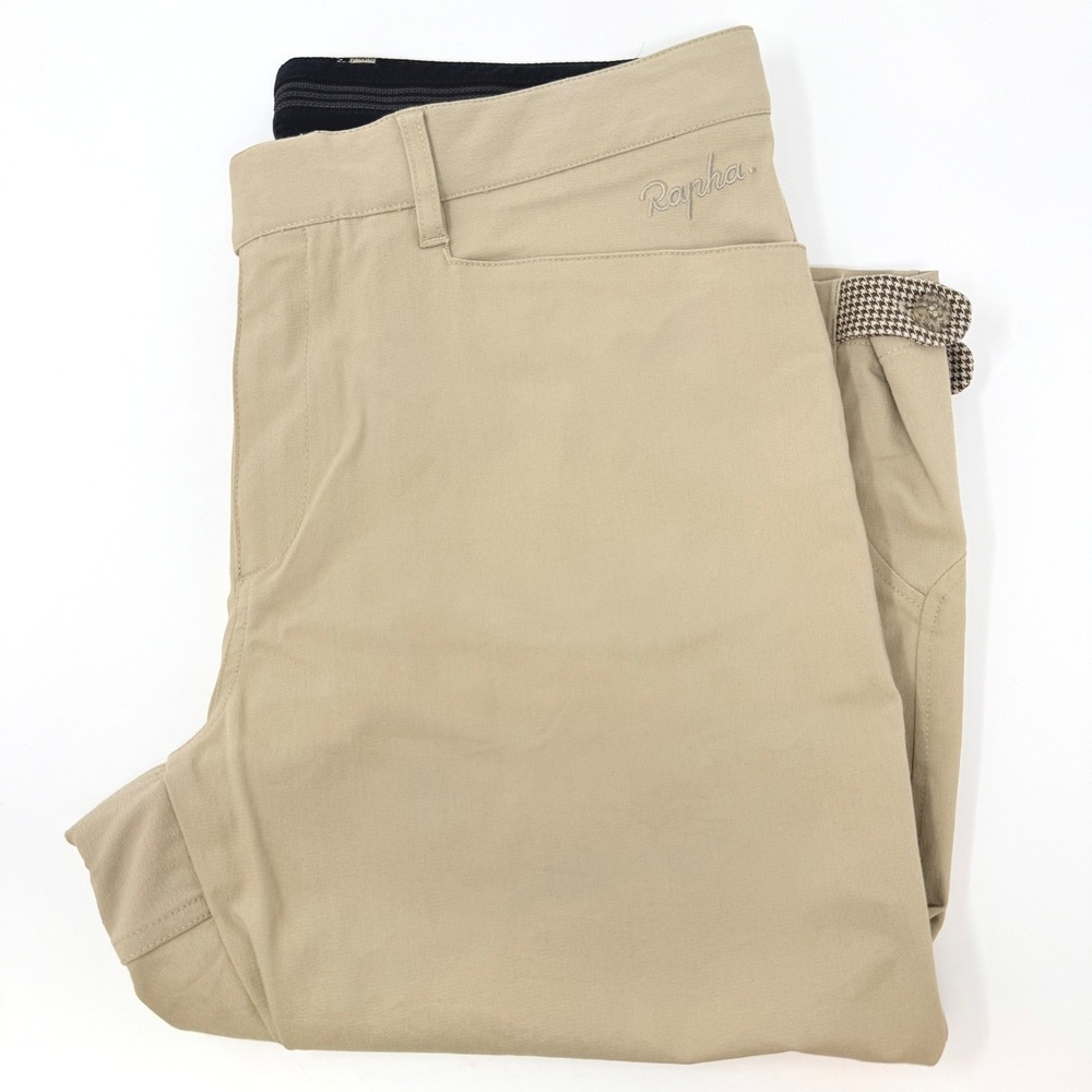Rapha Mens Size 36 3/4 Cycling Trousers Tan Khaki City Commuter Knickers